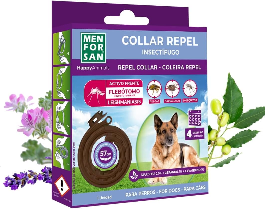 MENFORSAN Anti-insectos Natural 57cm collar antipulgas sin quimicos