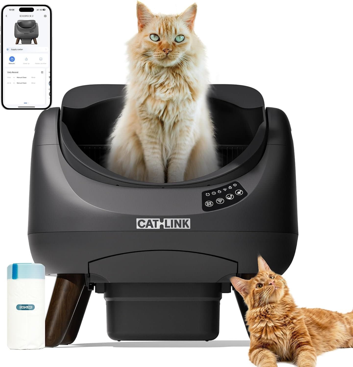 CATLINK arenero autolimpiable con entrada superior y app para gatos