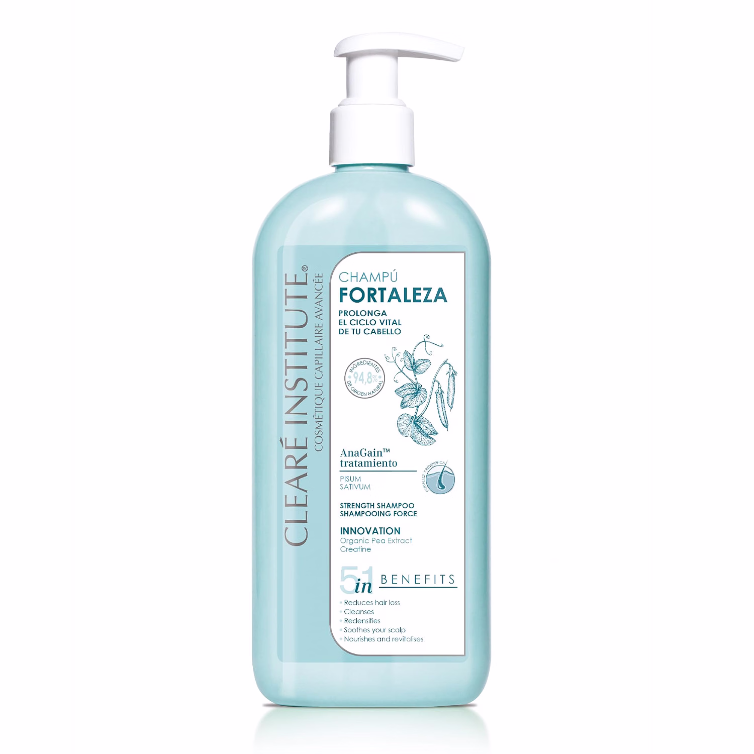 Clearé Institute Champú Fortaleza Anticaída Redensificante Capilar 400ml