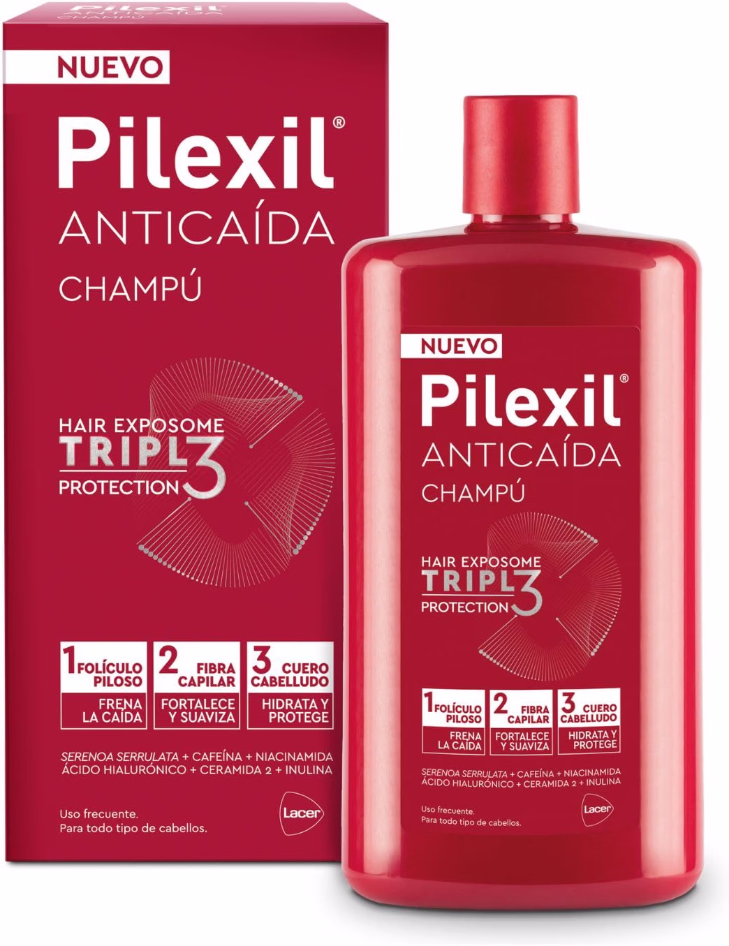 Pilexil Champú Anticaída Triple Protection 450ml