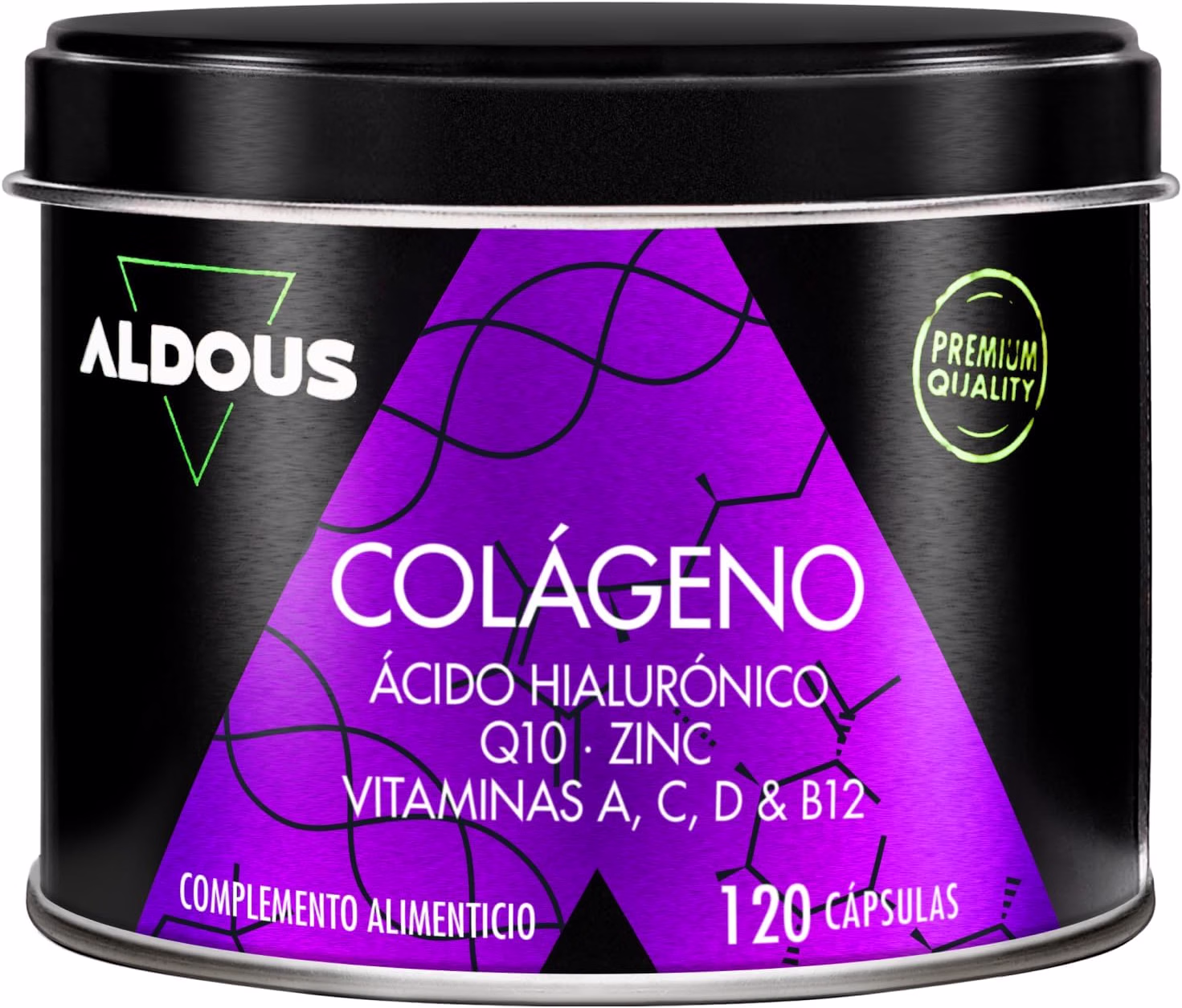Aldous Bio Colágeno Hidrolizado Puro + Ácido Hialurónico + Coenzima Q10 + Vitaminas + Zinc