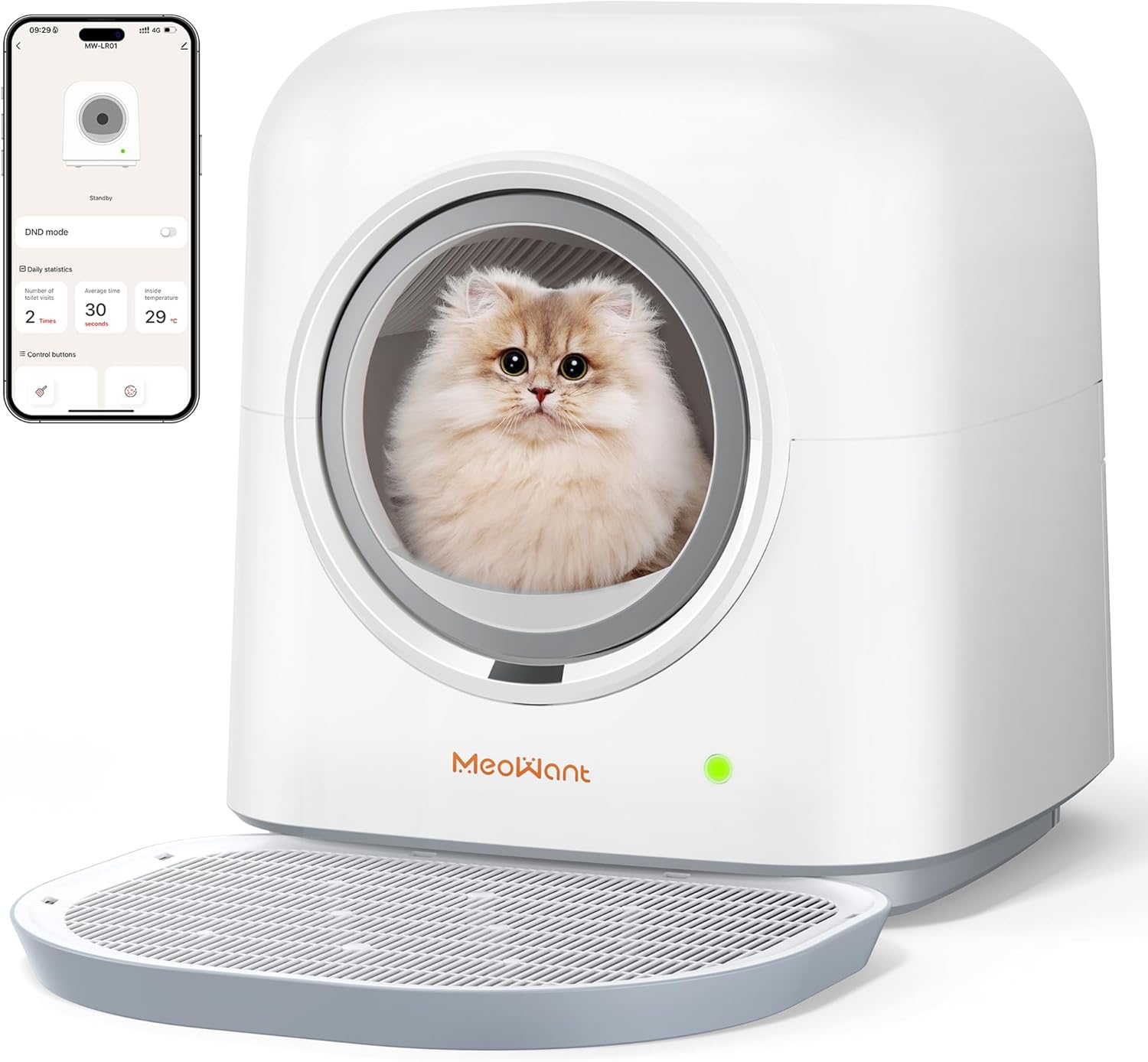 MeoWant Self-Cleaning Box el más silencioso arenero inteligente